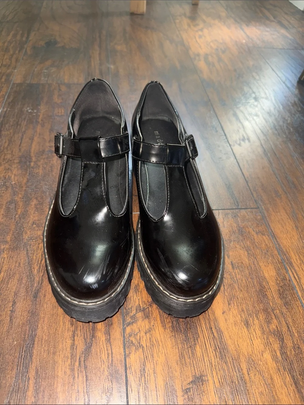 Madden Girl Black Patent Mary Jane Platform Shoes
